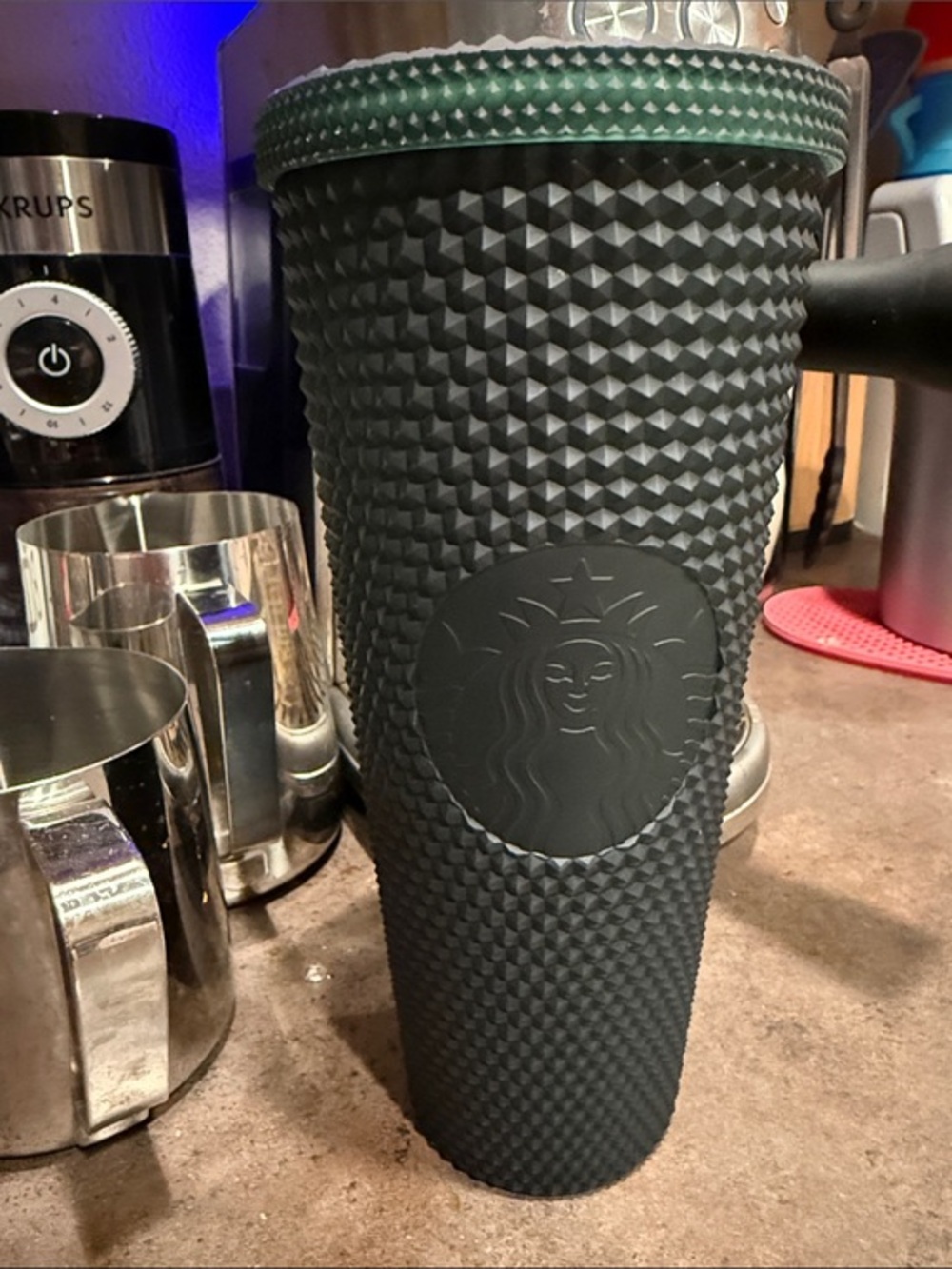 Starbucks Deep Green Textured Studded Tumbler